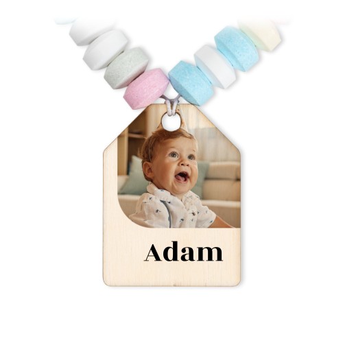 Bracelet de bonbons et étiquette en bois avec photo - lot de 12