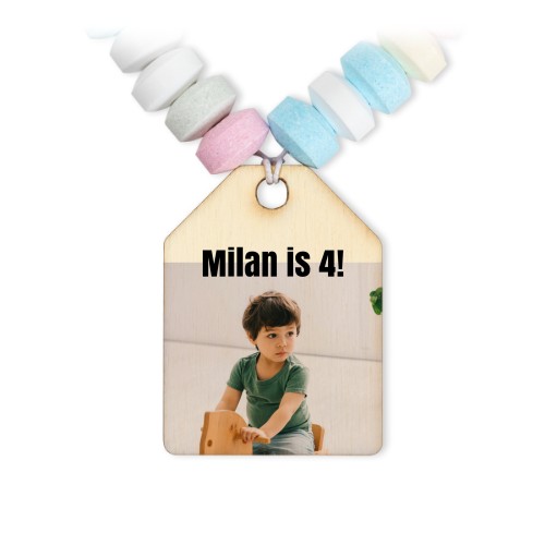 Bracelet de bonbons et étiquette en bois avec photo - lot de 12 Bracelet de bonbons et étiquette en bois avec photo - lot de 12
