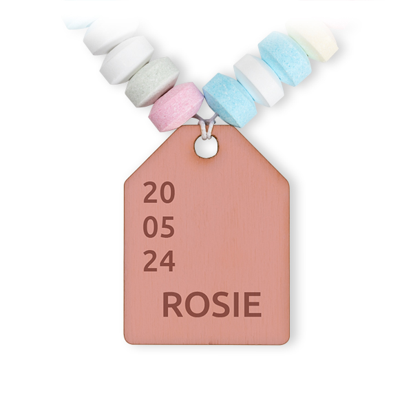 Bracelet de bonbons et étiquette en bois avec photo - lot de 12 Bracelet de bonbons et étiquette en bois avec photo - lot de 12