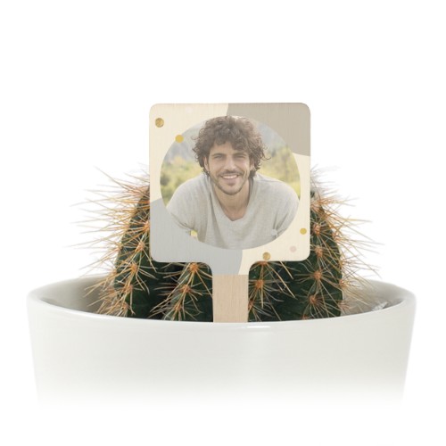 Pot de fleurs avec étiquette en bois impression couleur - lot de 12