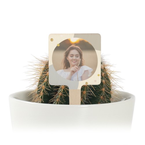 Pot de fleurs avec étiquette en bois impression couleur - lot de 12