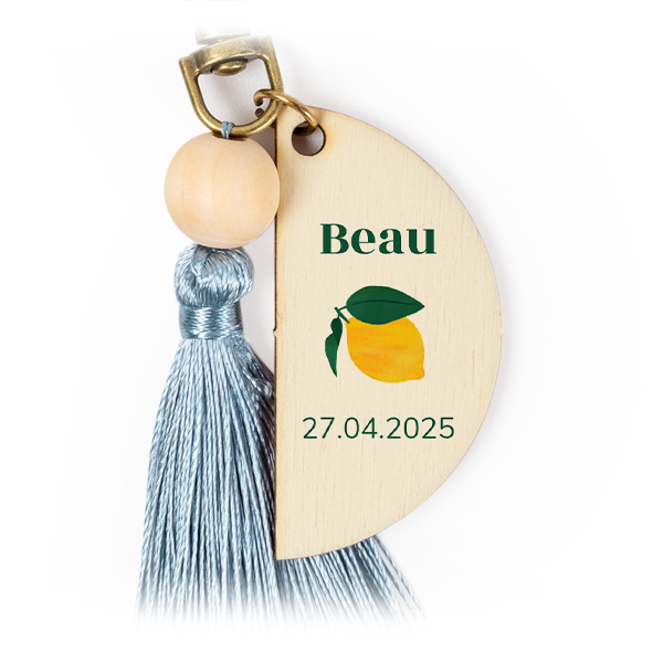 UV Printed Keychain Tassel Blue - Set of 6
