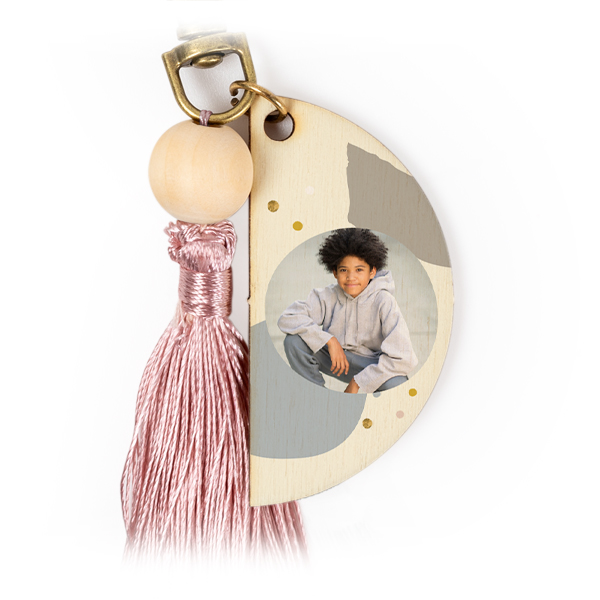Sleutelhanger full colour print met magnolia kwastje (set van 6)