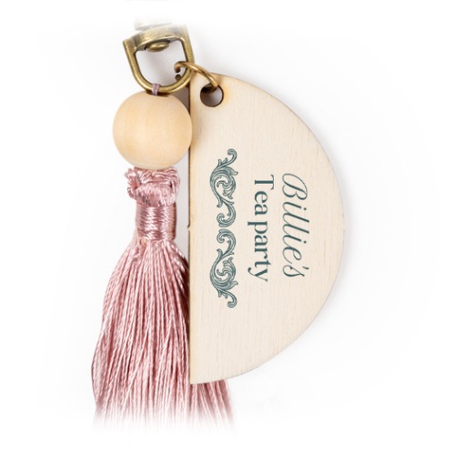 Magnolie Schlüsselanhängerg mit Farbdruck und Quaste - 6 Stk. 