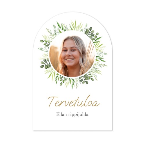 Tervetuloa-kyltti Forex 40x60 cm – 2:3 kaareva