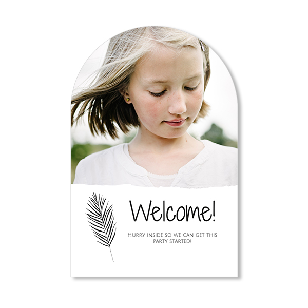 Welcome sign Forex 40x60 cm – Arch-shaped 2:3