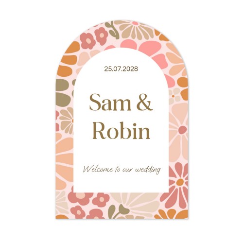 Boho Floral Arch - Text Only