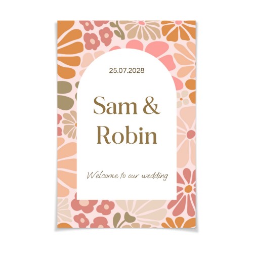 Boho Floral Arch - Text Only