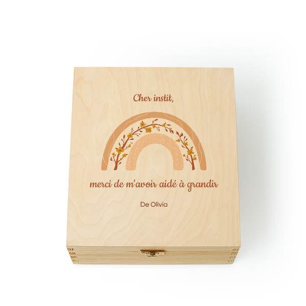 Set à thé avec verre & boîte en bois avec impression