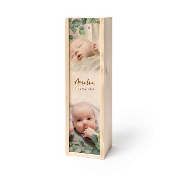 Wooden gift box for bottle