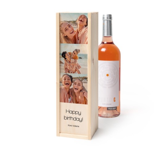 Coffret à vin en bois avec Punto G Exploramé Garnacha