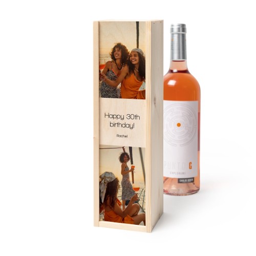 Coffret à vin en bois avec Punto G Exploramé Garnacha