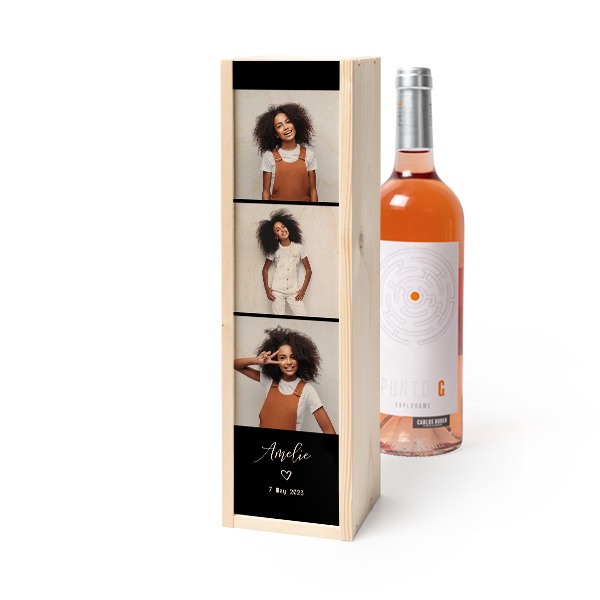 Coffret à vin en bois avec Punto G Exploramé Garnacha