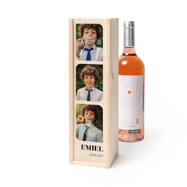 Coffret à vin en bois avec Punto G Exploramé Garnacha