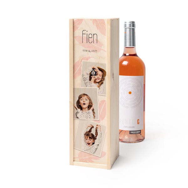 Coffret à vin en bois avec Punto G Exploramé Garnacha