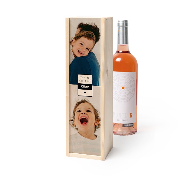 Coffret à vin en bois avec Punto G Exploramé Garnacha