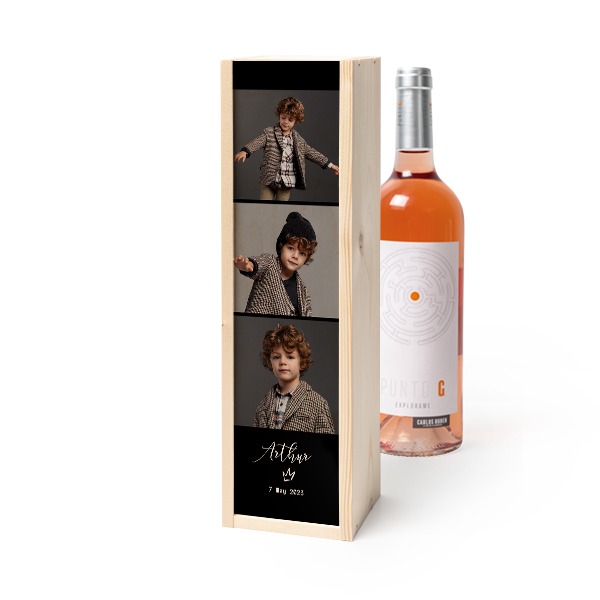 Coffret à vin en bois avec Punto G Exploramé Garnacha