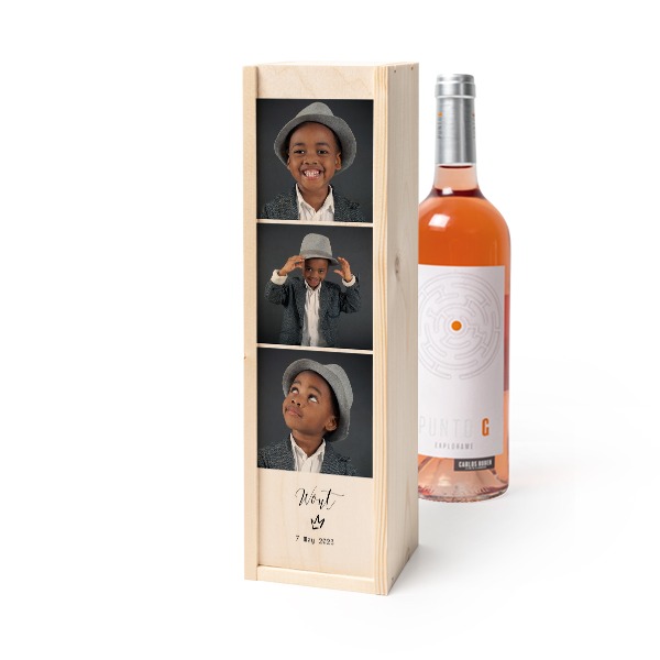 Coffret à vin en bois avec Punto G Exploramé Garnacha