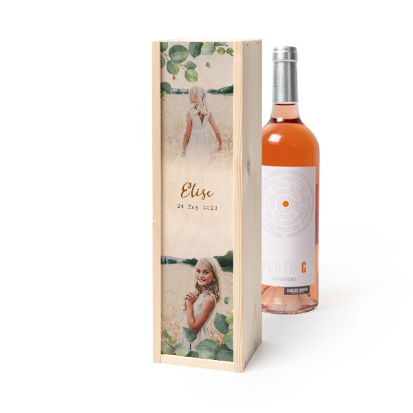 Coffret à vin en bois avec Punto G Exploramé Garnacha