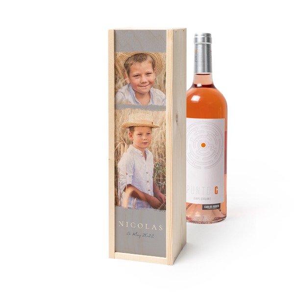 Coffret à vin en bois avec Punto G Exploramé Garnacha
