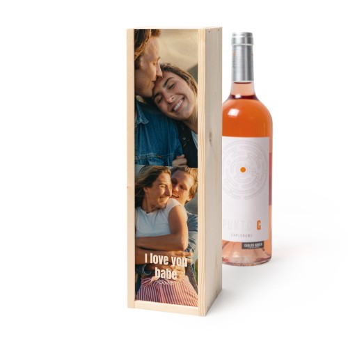 Coffret à vin en bois avec Punto G Exploramé Garnacha