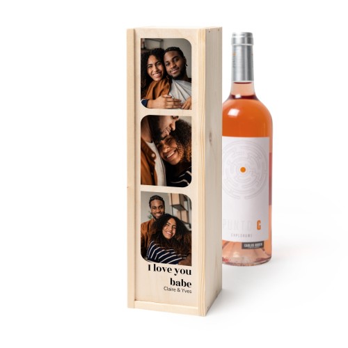 Coffret à vin en bois avec Punto G Exploramé Garnacha