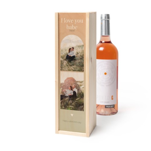 Coffret à vin en bois avec Punto G Exploramé Garnacha