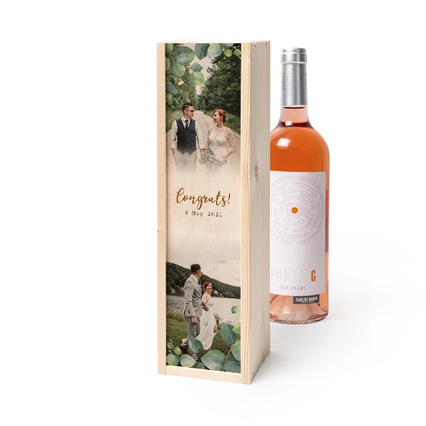 Coffret à vin en bois avec Punto G Exploramé Garnacha