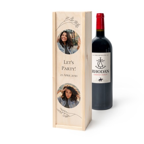 Wijnkist met Rhodan Cabernet-Merlot Wijnkist met Rhodan Cabernet-Merlot