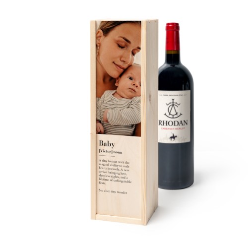 Coffret à vin en bois avec Rhodan Cabernet-Merlot Coffret à vin en bois avec Rhodan Cabernet-Merlot