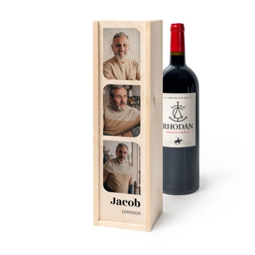Wijnkist met Rhodan Cabernet-Merlot Wijnkist met Rhodan Cabernet-Merlot