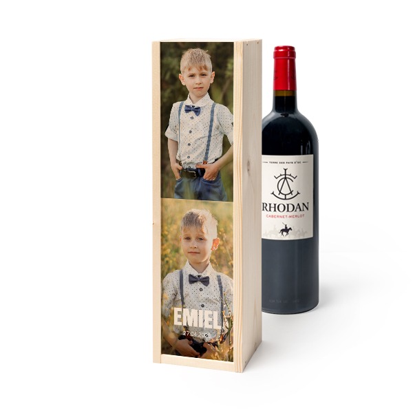 Wijnkist met Rhodan Cabernet-Merlot Wijnkist met Rhodan Cabernet-Merlot