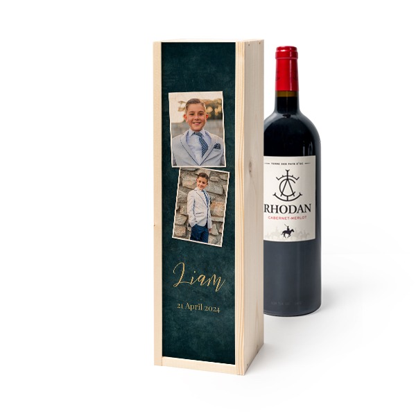 Wijnkist met Rhodan Cabernet-Merlot Wijnkist met Rhodan Cabernet-Merlot