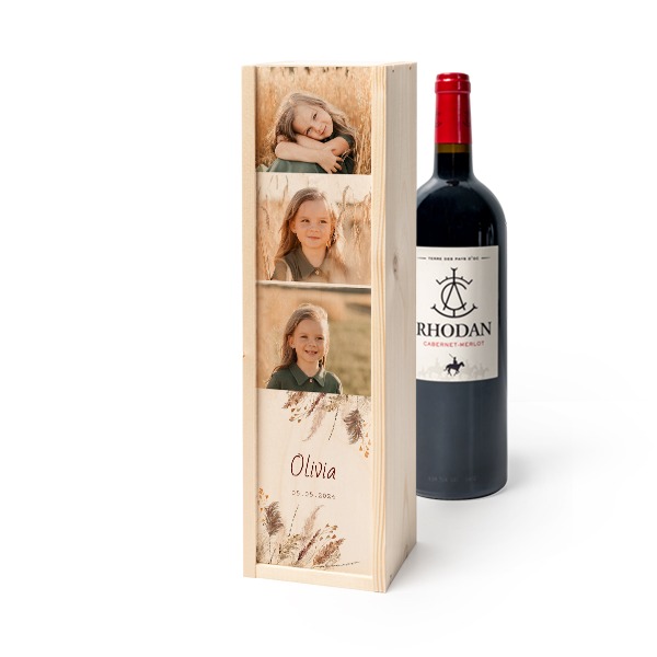Wijnkist met Rhodan Cabernet-Merlot Wijnkist met Rhodan Cabernet-Merlot