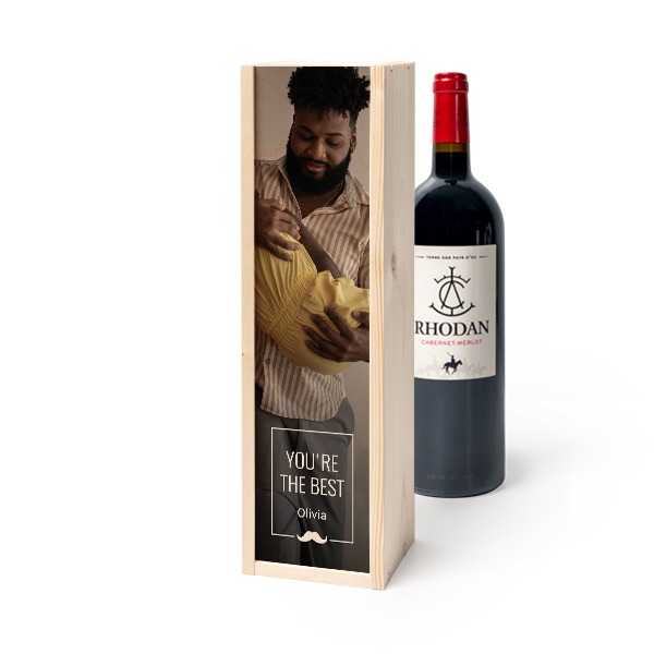 Wijnkist met Rhodan Cabernet-Merlot Wijnkist met Rhodan Cabernet-Merlot