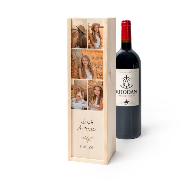 Wijnkist met Rhodan Cabernet-Merlot Wijnkist met Rhodan Cabernet-Merlot