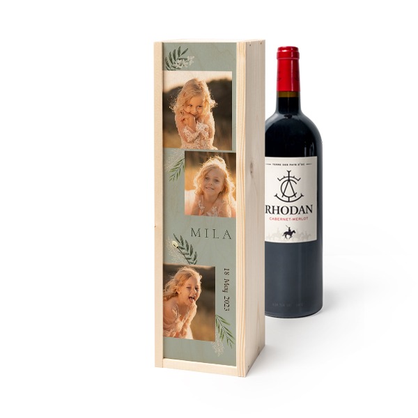 Wijnkist met Rhodan Cabernet-Merlot Wijnkist met Rhodan Cabernet-Merlot
