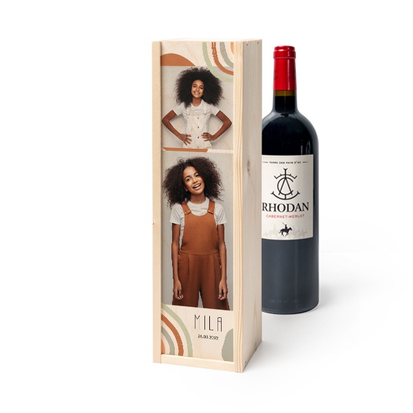 Wijnkist met Rhodan Cabernet-Merlot Wijnkist met Rhodan Cabernet-Merlot