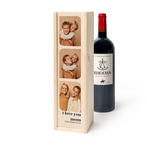 Wijnkist met Rhodan Cabernet-Merlot Wijnkist met Rhodan Cabernet-Merlot