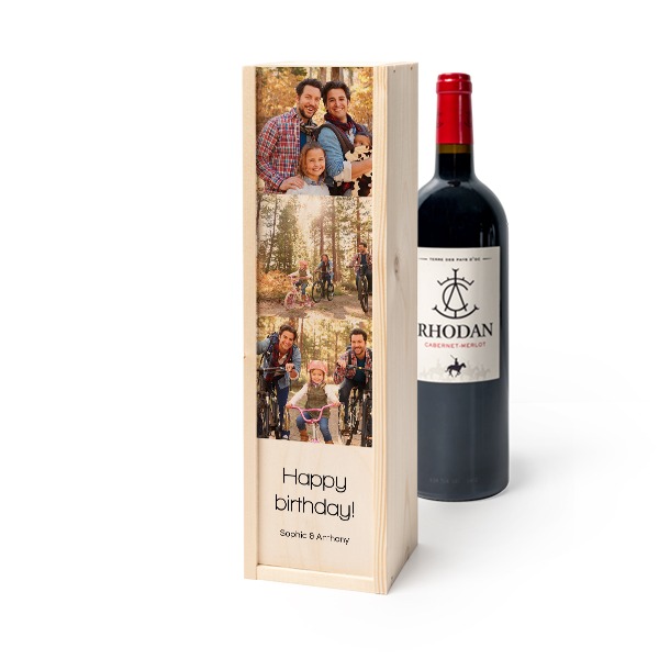 Wijnkist met Rhodan Cabernet-Merlot