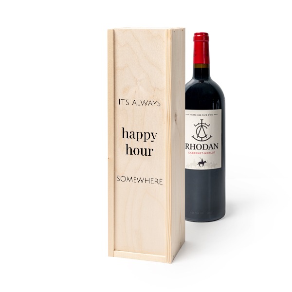 Wijnkist met Rhodan Cabernet-Merlot