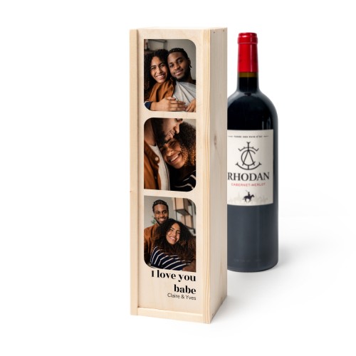 Wijnkist met Rhodan Cabernet-Merlot Wijnkist met Rhodan Cabernet-Merlot