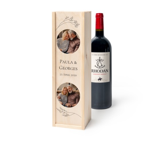 Wijnkist met Rhodan Cabernet-Merlot Wijnkist met Rhodan Cabernet-Merlot