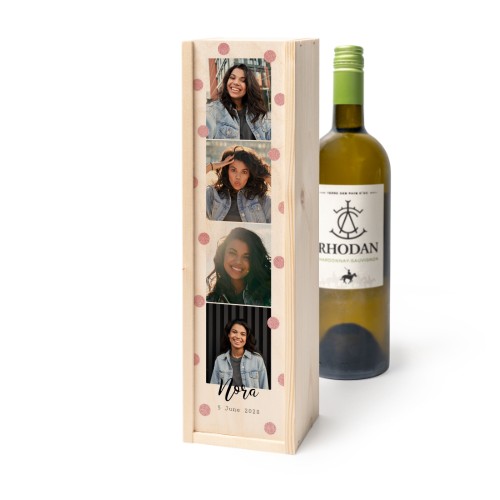 Coffret à vin en bois avec Rhodan Chardonnay-Roussanne