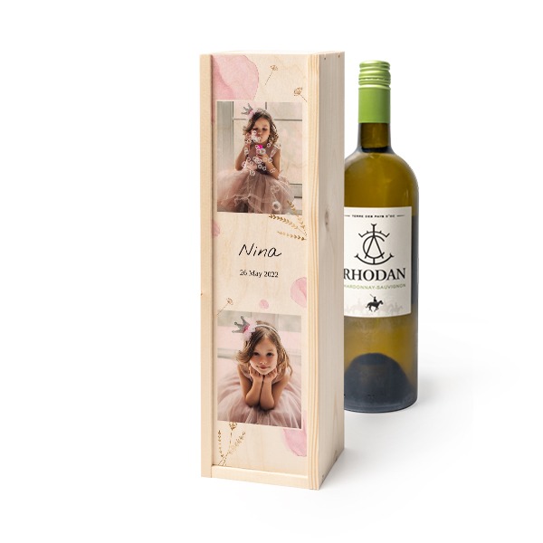 Wijnkist met Rhodan Chardonnay-Roussanne Wijnkist met Rhodan Chardonnay-Roussanne