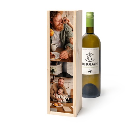 Coffret à vin en bois avec Rhodan Chardonnay-Roussanne
