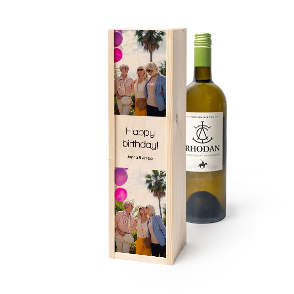 Wijnkist met Rhodan Chardonnay-Roussanne Wijnkist met Rhodan Chardonnay-Roussanne