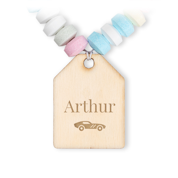 Snoeparmband met gegraveerde houten label - set van 12 