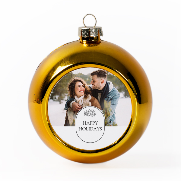 Christmas bauble plastic gold (Set of 2)