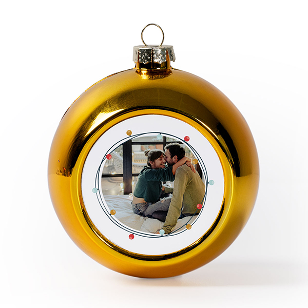 Christmas bauble plastic gold (Set of 2)